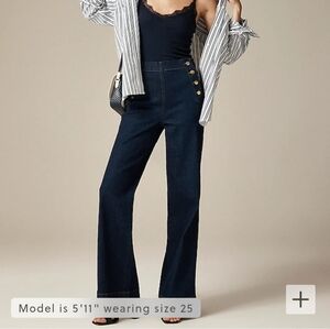 Sailor-button denim trouser in 1996 semi-stretch